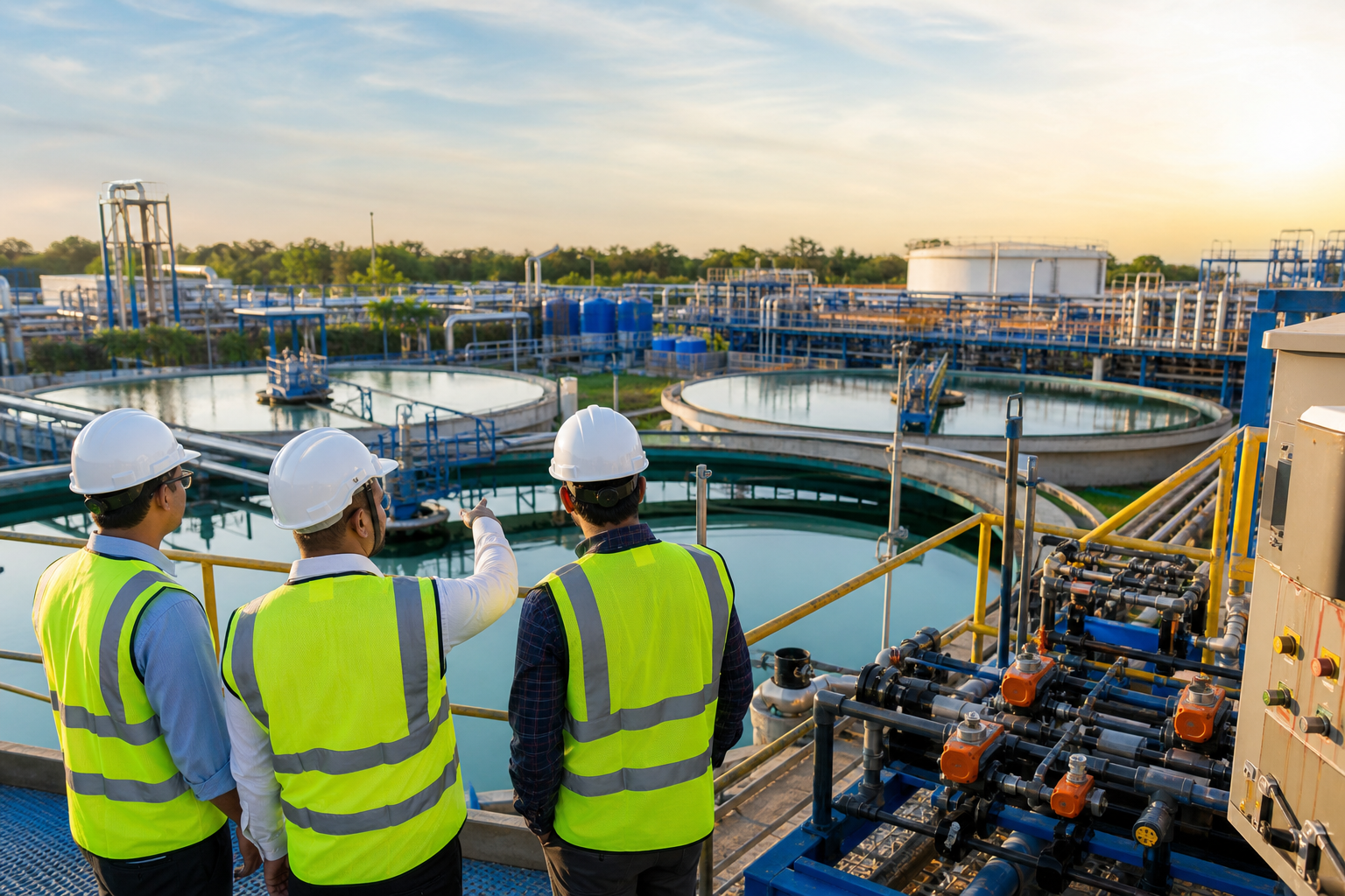 Maxima water treatment engineers at project site